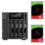 Asustor Lockerstor 4 Gen 2 AS6704T 4-Bay NAS With 2x 12TB NAS HDD Bundle