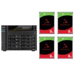 Asustor Lockerstor 8 AS6808T 8-Bay NAS With 4x 8TB NAS HDD Bundle