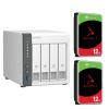 QNAP TS-433 4-Bay NAS with 2x 12TB NAS HDD Bundle