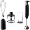 Panasonic MX-SS1 Hand-Held 600W Immersion Blender Stainless Steel Shaft - Variable Speed - Anti-Splashing Guard - Chopper / Bowl / Whisk Attachment - 0.7L Beaker - Wall Mounting Rack - 1.3m Cord Three-in-one