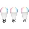 AM NewTechnologies WiFi LED RGB+CCT B22, 9W, Dimmable, Smart Light Bulb (3 Pack) Bio-Rhythm Lighting Via Tuya App Remote Control Enabled 180 degrees Beam Angle (2 Years Warranty)