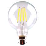 SAL LED LAMP SPHERE DECO 6W NW Clear Dim 800 Lumens 240VAC 80CRI Filament 138mm L x95mm Dia B22 Sunny Australia Lighting LED Lamp