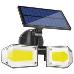 Sansai GL-H827G Solar Power LED Sensor Light Dual LED heads w/Built-in 3000mAh Rechargeable battery Up to 6 hours running time, IP65-Rated water-resistant design