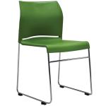 BURO 519-RS-4 ENVY STACKING CHAIR GREEN REFLECTICE  SILVER Generously sized & robust, linkable & stackable  - MOQ 4