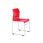 BURO 519-RS-5 ENVY STACKING CHAIR RED REFLECTICE  SILVER Generously sized & robust, linkable & stackable