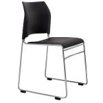 BURO Seating MAXIM CHAIR PP BLACK / BLACK VNL & FRAME R/SILVER - Minimum order Qty = 4