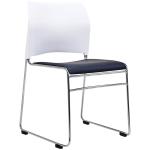 BURO Seating MAXIM CHAIR PP WHITE / BLACK VNL & FRAME R/SILVER - Minimum order Qty = 4