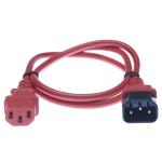 4Cabling IEC C13 to C14 Power Cable - 2m - Red 10A