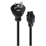 Alogic MF-AUS3PC5-0.5 AUS 3-Pin to IEC C5 Cable - 50cm - Black Clover Shaped - SAA Approved - Supports Notebooks / Tape Drives / PoE