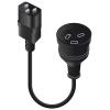 Alogic MF-C14AUS3P-0.15 IEC C14 to Aus 3 Pin Mains Plug - Male to Female - 15cm IEC C14 Male to 3 Pin Female 0.15m Black