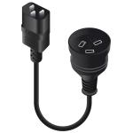 Alogic MF-C14AUS3P-0.15 IEC C14 to Aus 3 Pin Mains Plug - Male to Female - 15cm IEC C14 Male to 3 Pin Female 0.15m Black