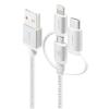 Alogic MU23T1-030SLV 3-in-1 USB Charge Cable - 30cm - Silver Rugged - Supports Micro USB / Lightning / USB-C Alogic MU23T1-030SLV 3-in-1 USB Charge Cable - 30cm - Silver Rugged - Supports Micro USB / Lightning / USB-C