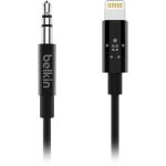 Belkin Lightning to 3.5mm Audio Cable - 90cm - Black MFI-Certified - iPhone X / 8 / 8 Plus / 7 / 7 Plus