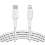 Belkin BoostCharge Braided USB-C to Lightning Cable - 1m - White
