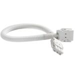 CMS Electracom TAG Soft Wiring Interconnecting Leads Cable In Flex Conduit - 20A - 500mm - White Plastic conduit, 3 Core - Starter, 20A interconnecting lead in flex conduit with heat shrunk boots
