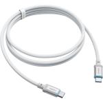 CUKTECH 240W 6A 1.5m USB-C to USB-C Fast Charging Braided Cable - White - Max 240W Ouput - Built-in E-Marker Intelligent Chip- Fast Charging iPhone, iPad,MacBook, Samsung Phones, Laptop - Suppport Up To Xiaomi 120W HyperCharge - Kevlar Stre