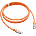 CUKTECH 240W 6A 1.5m USB-C to USB-C Fast Charging Braided Cable - Orange - Max 240W Ouput - Built-in E-Marker Intelligent Chip- Fast Charging iPhone, iPad,MacBook, Samsung Phones, Laptop - Suppport Up To Xiaomi 120W HyperCharge - Kevlar Str