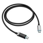 CUKTECH 240W 6A 1.5m USB-C to USB-C Digital Display Fast Charging Braided Cable - Black - Ultra-low power OLED Display Screen - Max 240W output - Up to 140W Fast Charging for laptops - Fast Charging iPhone, iPad, Samsung Phones, tablets, Xi