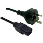 Cruxtec 3Pin Plug to IEC-C13 Female AC Power Cable - 3m - Black 10A - SAA Approved - 1.0mm Copper Core