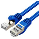 Cruxtec Cat7 Ethernet Cable - 15m - Blue 10Gb / SFTP Triple Shielding / Oxygen Free Copper Conductor / Gold-Plated Connectors with Nickel-Plated Copper Shell / Fluke Test Passed