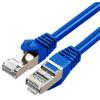 Cruxtec Cat7 Ethernet Cable - 20m - Blue 10Gb / SFTP Triple Shielding / Oxygen Free Copper Conductor / Gold-Plated Connectors with Nickel-Plated Copper Shell / Fluke Test Passed