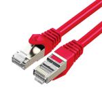Cruxtec Cat7 Ethernet Cable - 0.3m - Red -- 10Gb / SFTP Triple Shielding / Oxygen Free Copper Conductor / Gold-Plated Connectors with Nickel-Plated Copper Shell / Fluke Test Passed