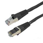 Dynamix PLK-AUGS-PP Cat6A RJ45 Patch Lead - 30cm - Black S/FTP - Shielded - 10G - 500MHz - Gold Plated