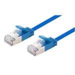 Dynamix PLSSE-C6A-1.25 Cat6A RJ45 Patch Lead - 1.25m - Blue S/FTP - Shielded - 10G - 34AWG - Ultra-Slim - Gold Plated - PoE 802.3af