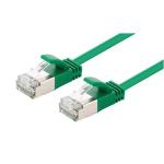 Dynamix PLSSG-C6A-2 Cat6A RJ45 Patch Lead - 2m - Green S/FTP - Shielded - 10G - 34AWG - Ultra-Slim - Gold Plated - PoE 802.3af