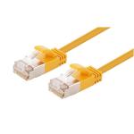 Dynamix PLSSY-C6A-1.5 Cat6A RJ45 Patch Lead - 1.5m - Yellow S/FTP - Shielded - 10G - 34AWG - Ultra-Slim - Gold Plated - PoE 802.3af/at