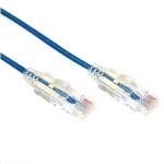 Dynamix PLSE-C6-1 Cat6A RJ45 Patch Lead - 1m - Blue UTP - 10G - 30AWG - Ultra-Slim - Gold Plated - PoE 802.3af