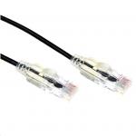 Dynamix PLSK-C6-2.5 Cat6A RJ45 Patch Lead - 2.5m - Black UTP - 10G - 30AWG - Ultra-Slim - Gold Plated - PoE 802.3af