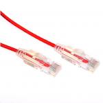Dynamix PLSR-C6-1.25 Cat6A RJ45 Patch Lead - 1.25m - Red UTP - 10G - 30AWG - Ultra-Slim - Gold Plated - PoE 802.3af