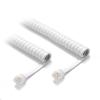 Dynamix CHC-4W600WH 4 Wire RJ22 to RJ22 Curly Handset Cable - 600mm Coiled - White 3m Stretched - Reverse (Cross Over) Wired Dynamix CHC-4W600WH 4 Wire RJ22 to RJ22 Curly Handset Cable - 600mm Coiled - White 3m Stretched - Reverse (Cross Over) Wired
