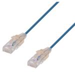 Dynamix PLSE-C6-0.15 Cat6A RJ45 Patch Lead - 15cm - Blue UTP - 10G - 30AWG - Ultra-Slim - Gold Plated - PoE 802.3af