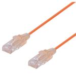 Dynamix PLSO-C6-0.15 Cat6A RJ45 Patch Lead - 15cm - Orange UTP - 10G - 30AWG - Ultra-Slim - Gold Plated - PoE 802.3af