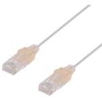 Dynamix PLSW-C6-0.15 Cat6A RJ45 Patch Lead - 15cm - White UTP - 10G - 30AWG - Ultra-Slim - Gold Plated - PoE 802.3af