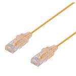 Dynamix PLSY-C6-0.15 Cat6A RJ45 Patch Lead - 15cm - Yellow UTP - 10G - 30AWG - Ultra-Slim - Gold Plated - PoE 802.3af