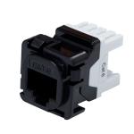 Dynamix FP-C6-005V2 Cat6 UTP AMDEX Style RJ45 Slimline Jack. T568A Wiring. 50 micron, 180 Jack. Accept 23-24 AWG Cabling. Colour Black
