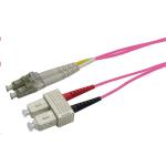Dynamix FL-LCSCOM4-3 OM4 LC to SC Fibre Lead - 3m - Raspberry Pink 50 Micron - Duplex - Multimode