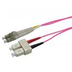 Dynamix FL-LCSCOM4-20 OM4 LC to SC Fibre Lead - 20m - Raspberry Pink 50 Micron - Duplex - Multimode