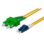 Dynamix FSM-SCALC-10 OS1 SC APC to LC Fibre Lead - 10m - Yellow 9 Micron - Duplex - Singlemode - G657A1 Bend Insensitive - LSZH Jacket
