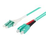 Dynamix FLUB-LCLC1 1M LC to LC OM3 Uniboot Elite Low-loss 50u 3mm Multimode Duplex Fibre Lead. Aqua LSZH Jacket