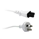Dynamix C-POWERNCWH 7.5A 3 Pin to IEC C5 Power Cord - 2m - White Clover Shaped - SAA Approved