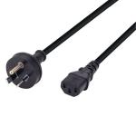 Dynamix C-POWERRE3 10A 3 Pin to IEC C13 Power Cord - with Rounded Earth Pin - 3m - Black SAA Approved - AU/NZ