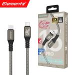 elementz N15-Pro USB4 - 240W USB-C Cable - 2m - Titanium 8K 60Hz - 40Gbps
