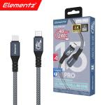 elementz N15-Pro USB4 - 240W USB-C Cable - 2m - Navy 8K 60Hz - 40Gbps