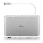 Goobay 62113 USB-C Multiport Adapter - Silver Aluminium