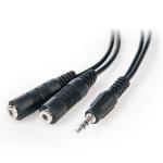 Laser CB-3-5-MFF0-3 3.5mm Stereo Audio Male to 2 X 3.5mm Stereo Audio Female Splitter Cable 1 Maleto2 Female