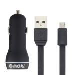 Moki ACC-MUSBMCAR SynCharge USB-A to Micro USB Cable - 90cm - Black Includes Car Charger